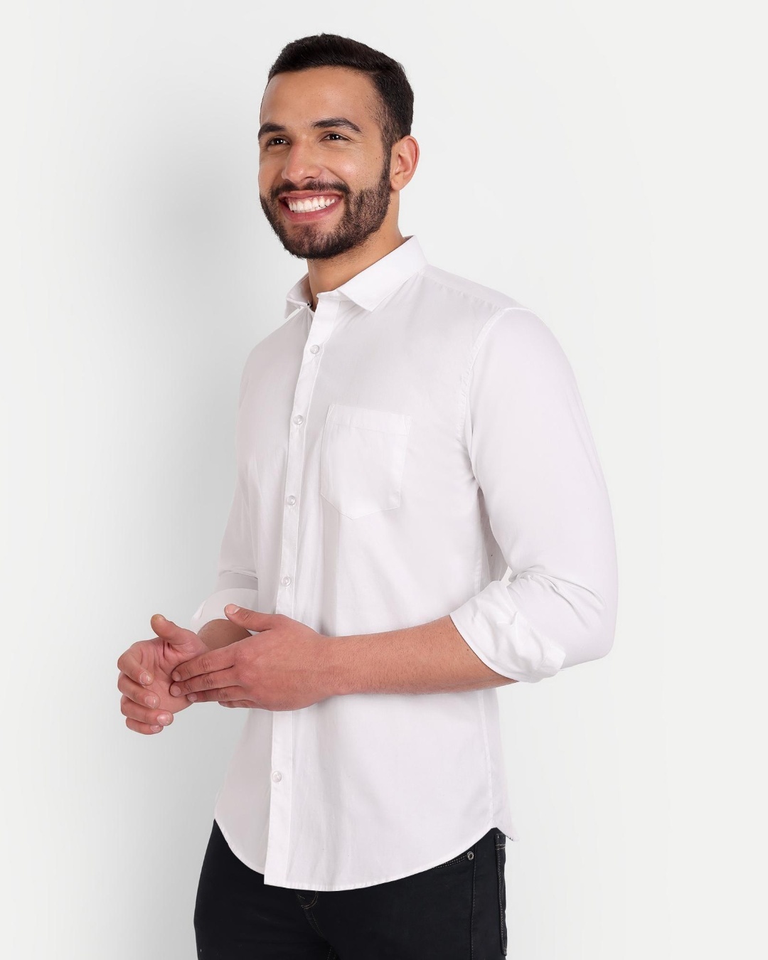 Buy Men's White Slim Fit Shirt Online at Bewakoof