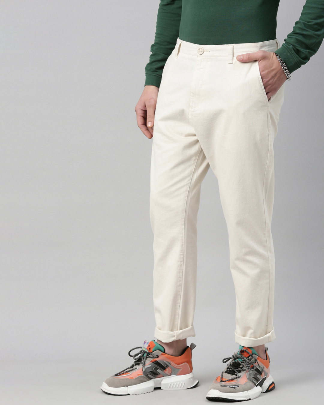 Shop Men's White Slim Fit Trouser-Back