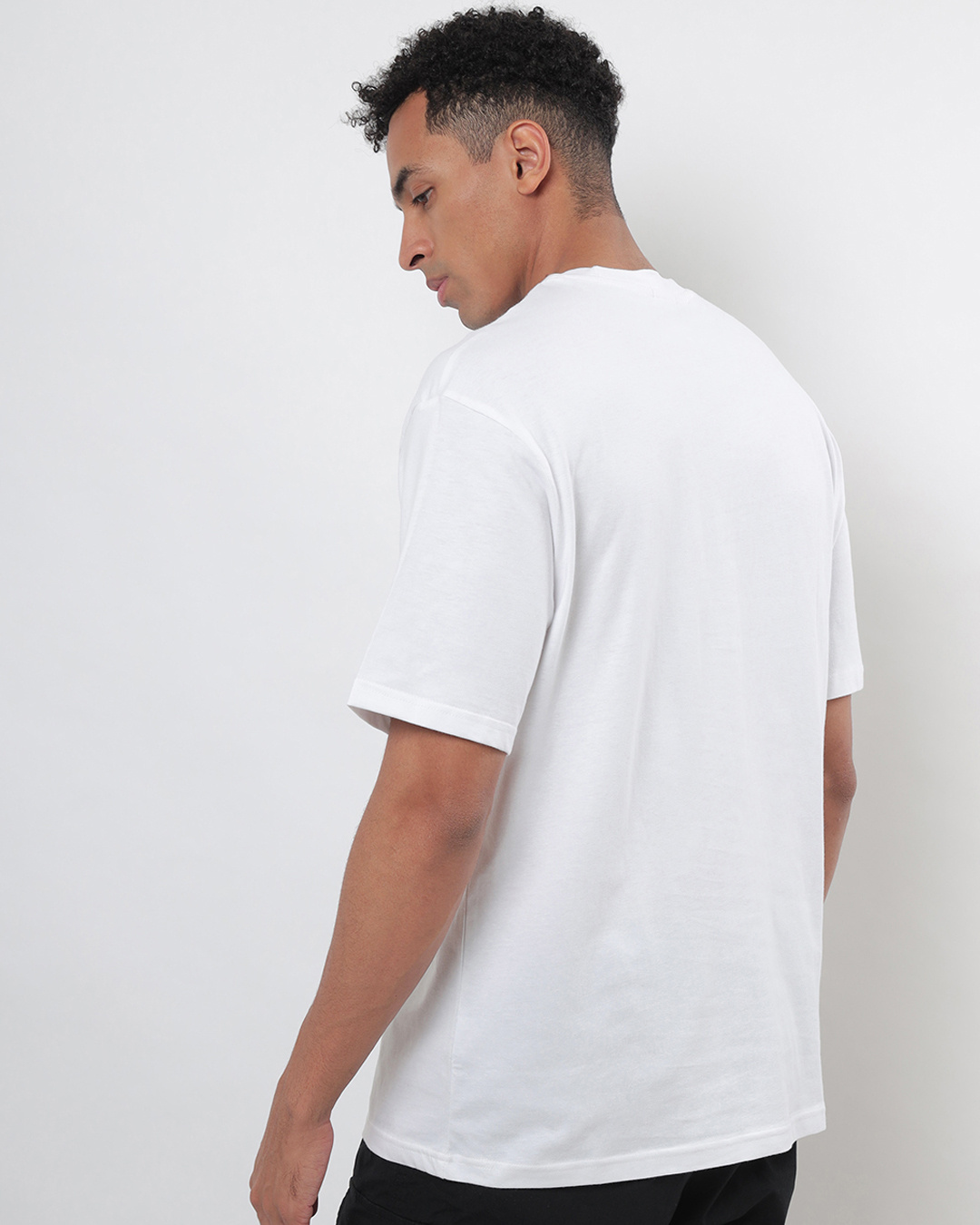 Shop Men's White Snack Graphic Printed Oversized T-shirt-Back