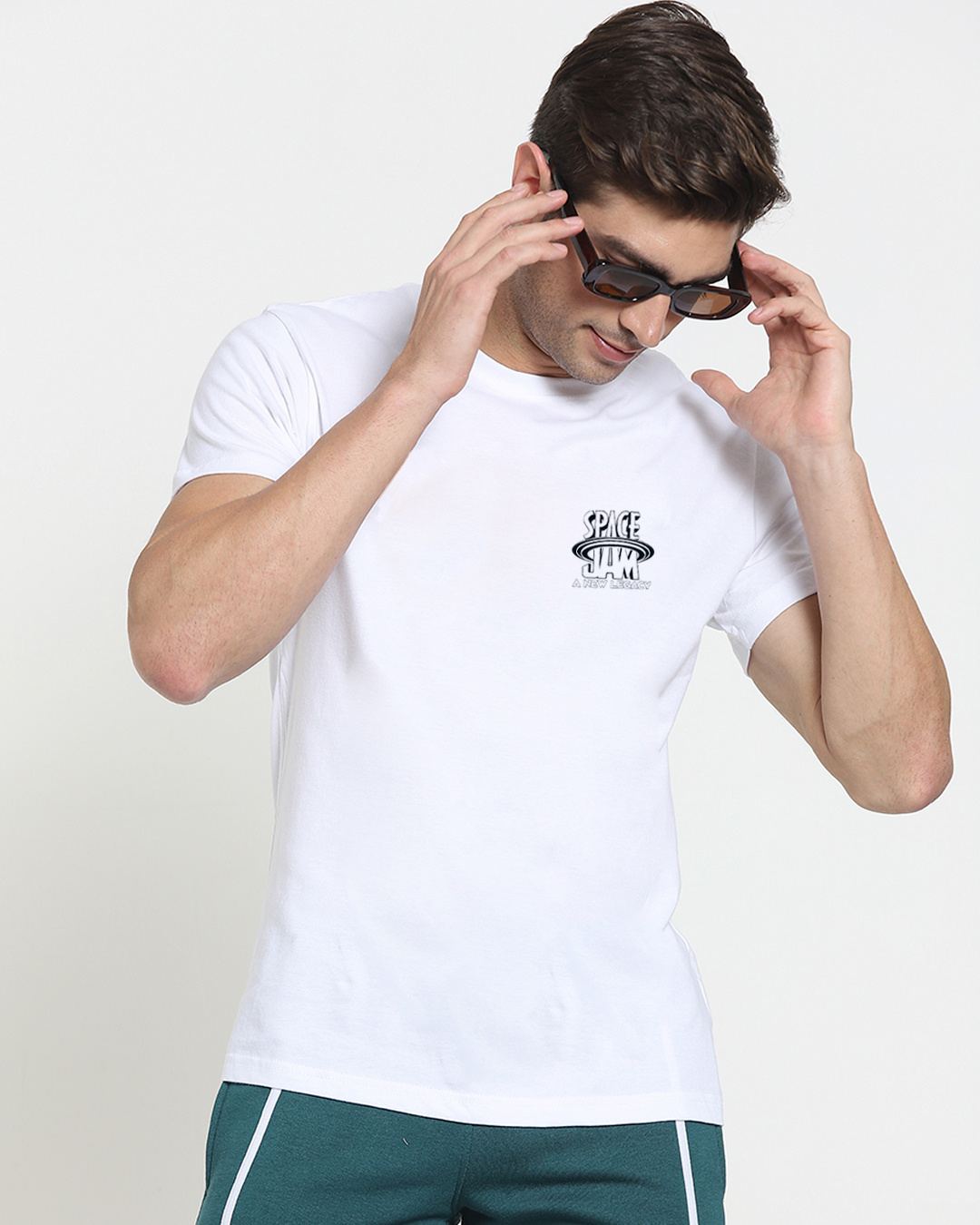 Shop Men's White Space Jam T-shirt-Back