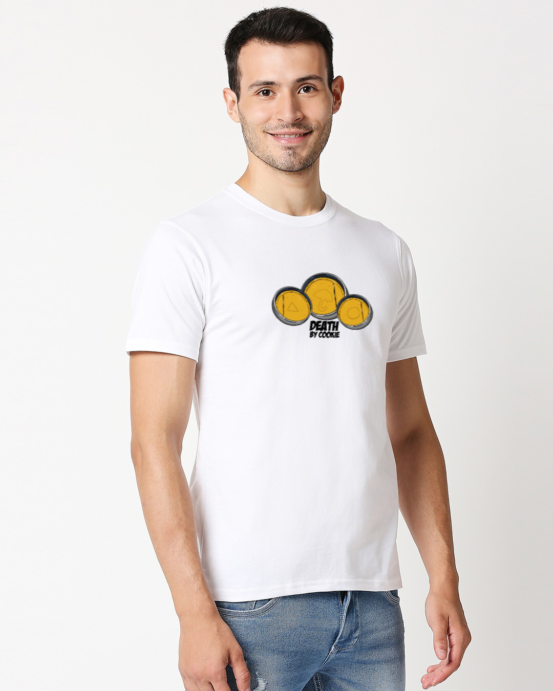 Shop Men's White Squid Game Printed T-shirt-Back