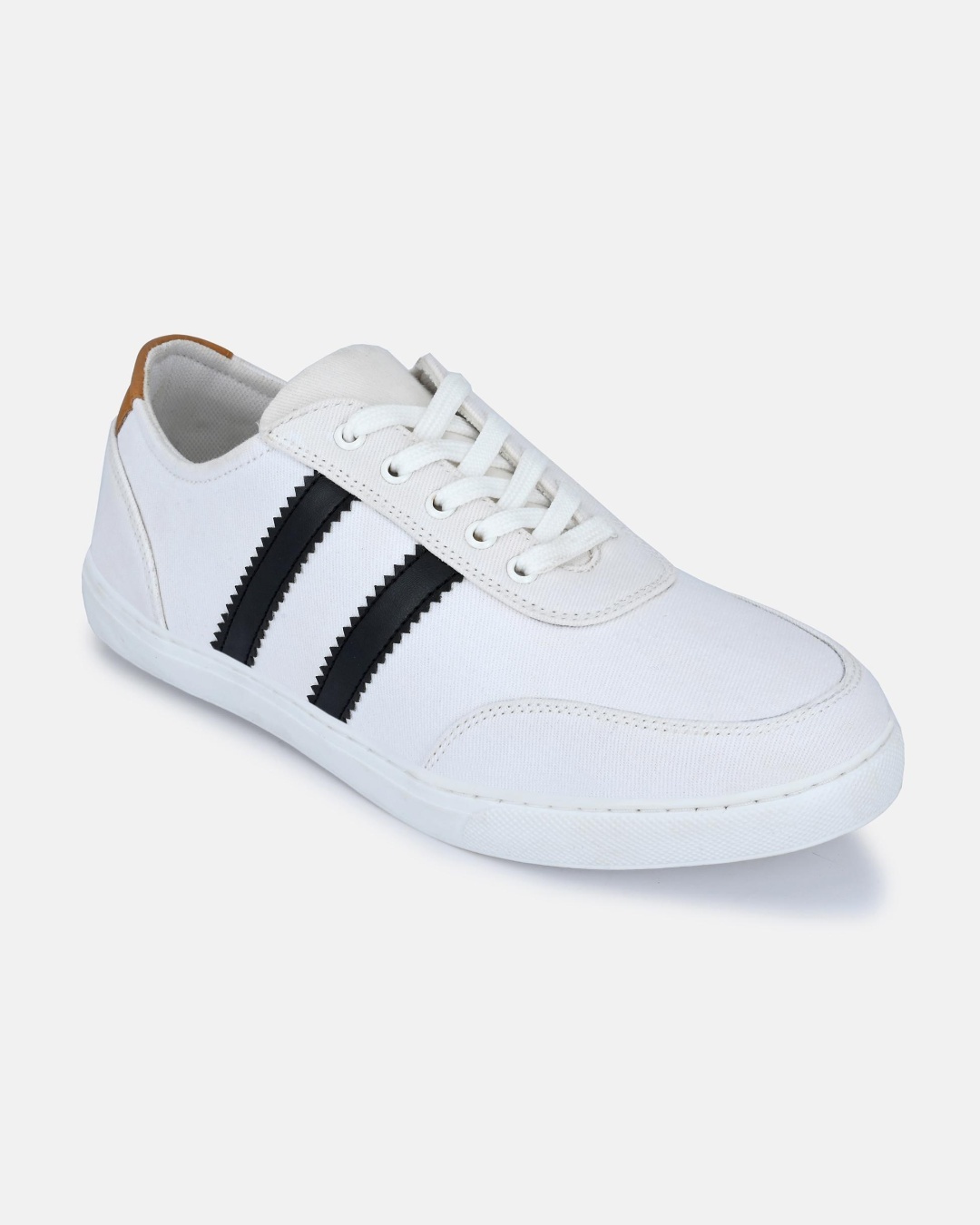 Shop Men's White Striped Casual Shoes-Back