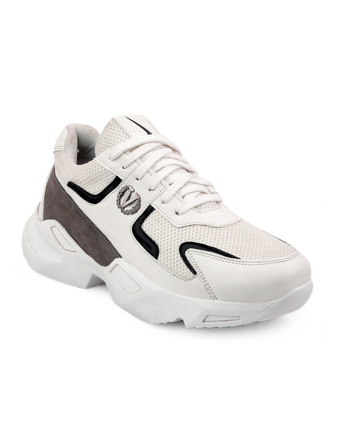 Shop Men's White Stylish Sports Shoes-Back