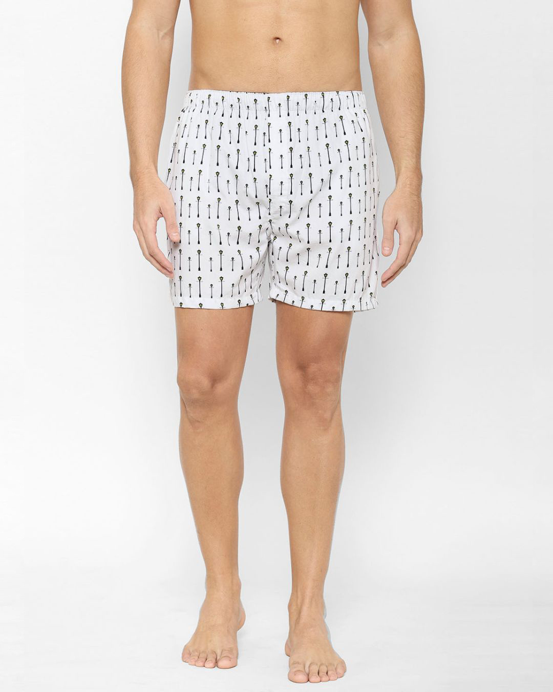 Shop Pack of 2 Men's White Cotton Printed Boxers-Back