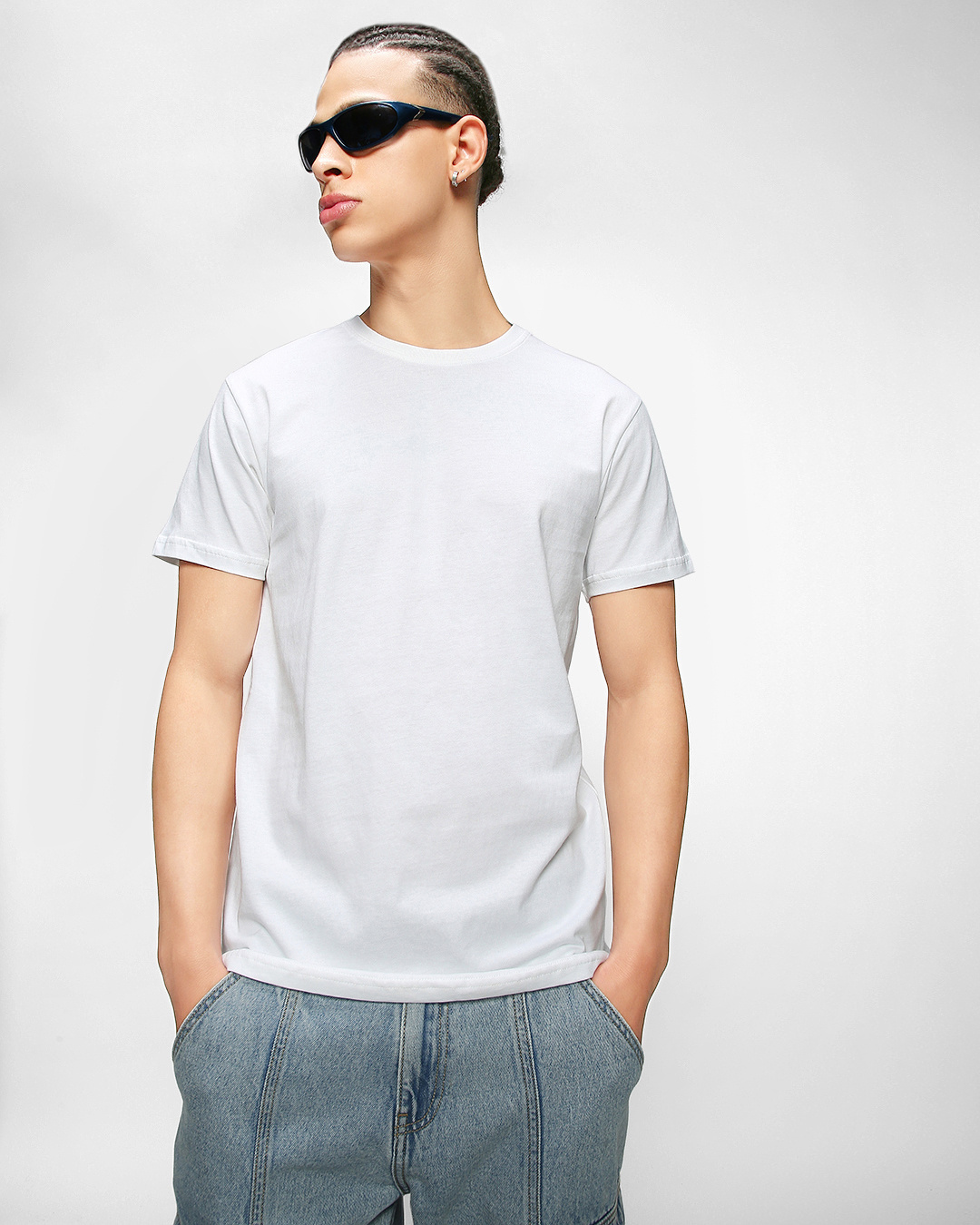 Shop Pack of 3 Men's White T-shirt-Back