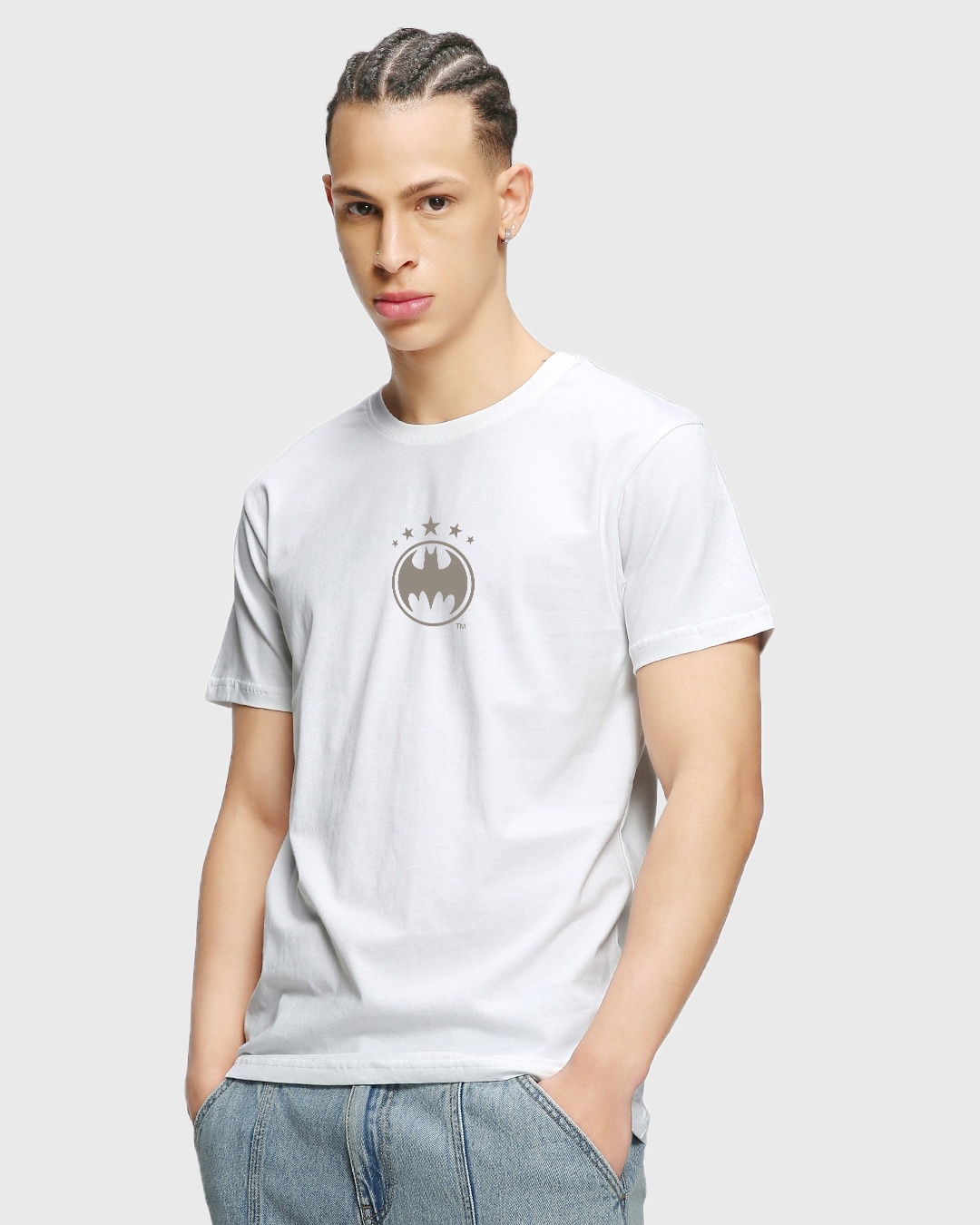 Shop Men's White The Dark Knight Graphic Printed T-shirt-Back