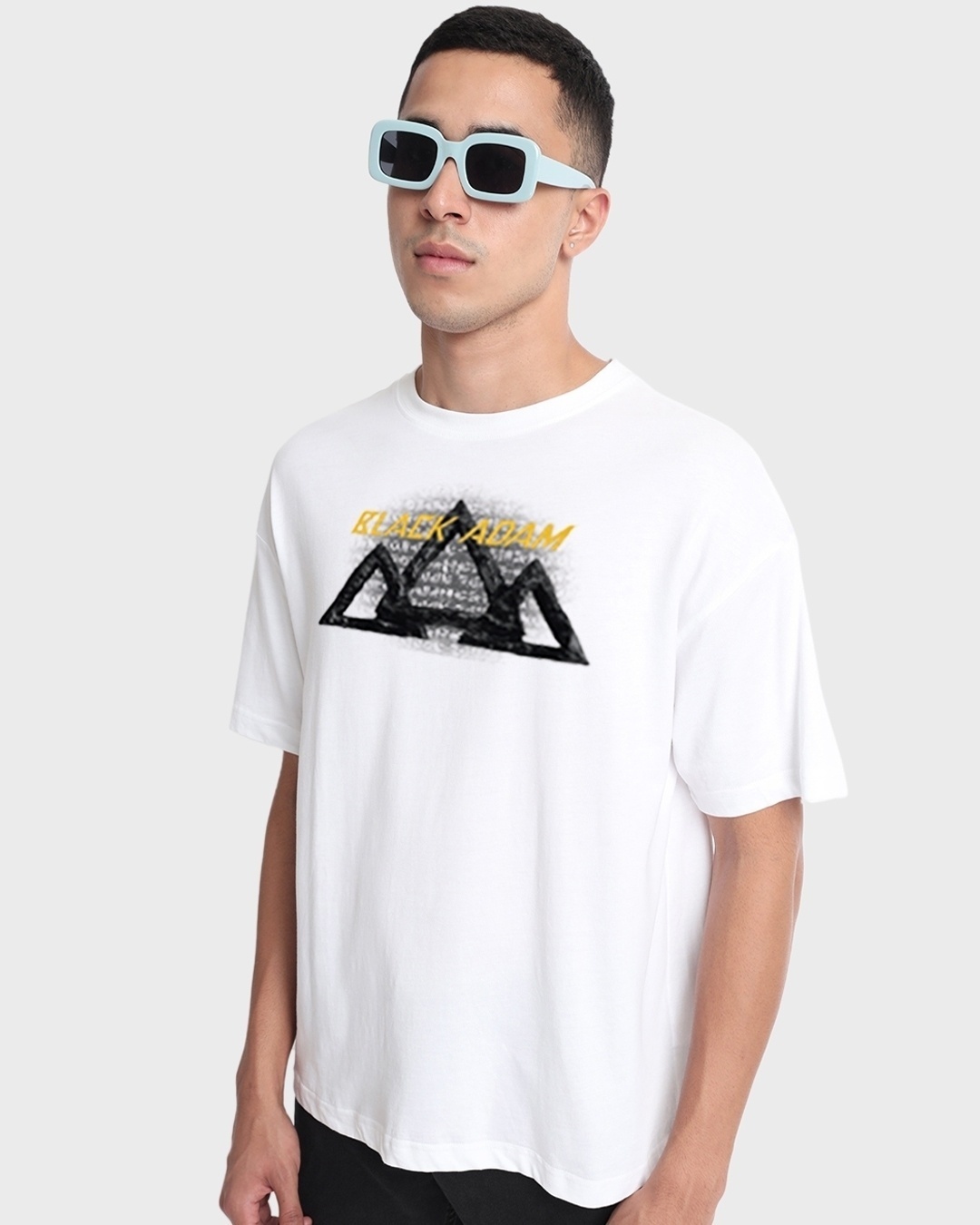 Shop Men's White The Time Of Heroes Is Over Black Adam Graphic Printed Oversized T-shirt-Back
