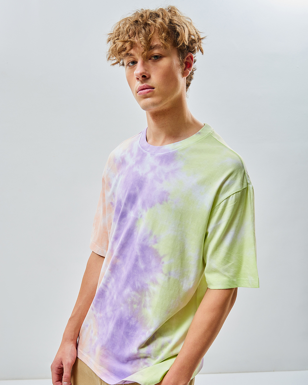 Shop Men's Multicolor Tie & Dye Oversized T-shirt-Back