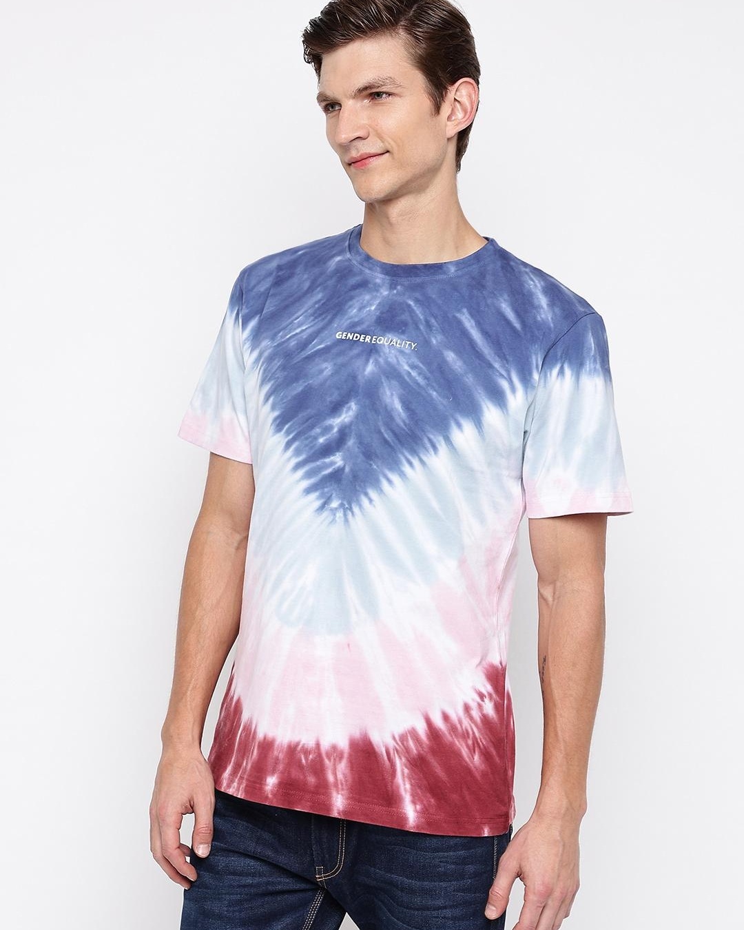 Buy Men's White Tie & Dye Tshirt Online at Bewakoof