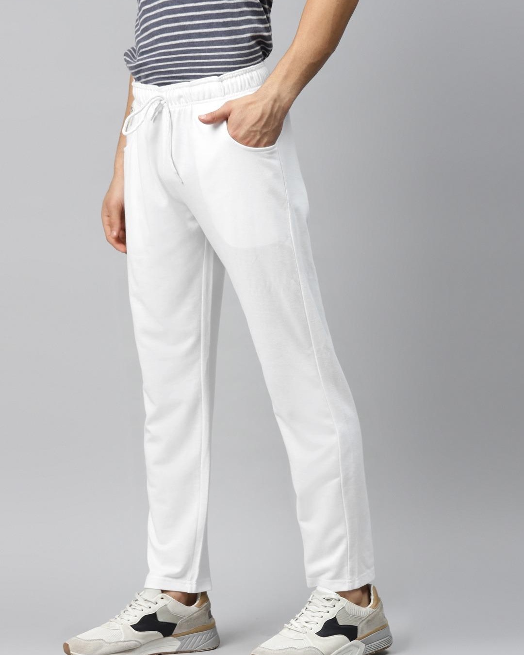 Shop Men's White Track Pants-Back