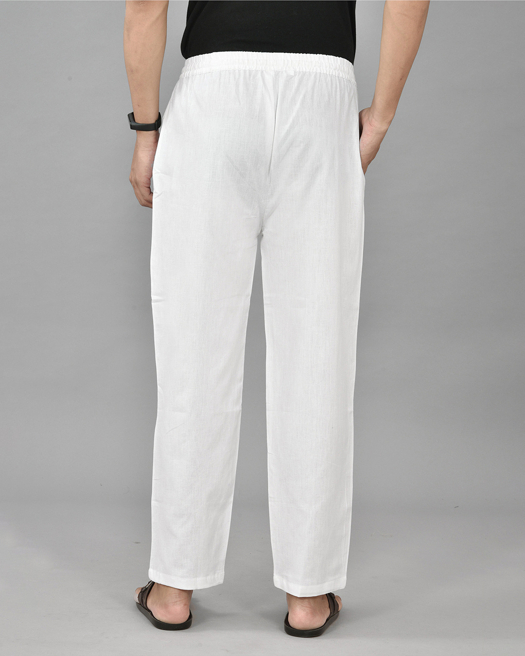 Shop Men's White Casual Pants-Back