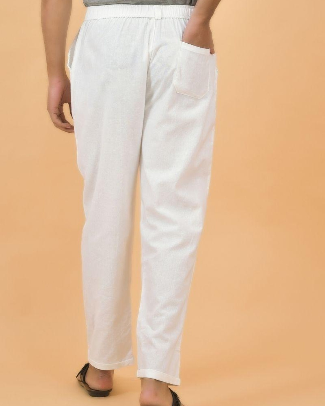 Shop Men's White Trousers-Back