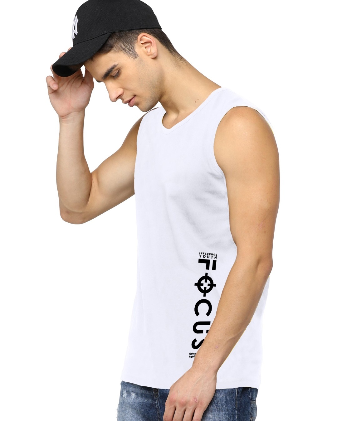 White Graphic Vest main image 1