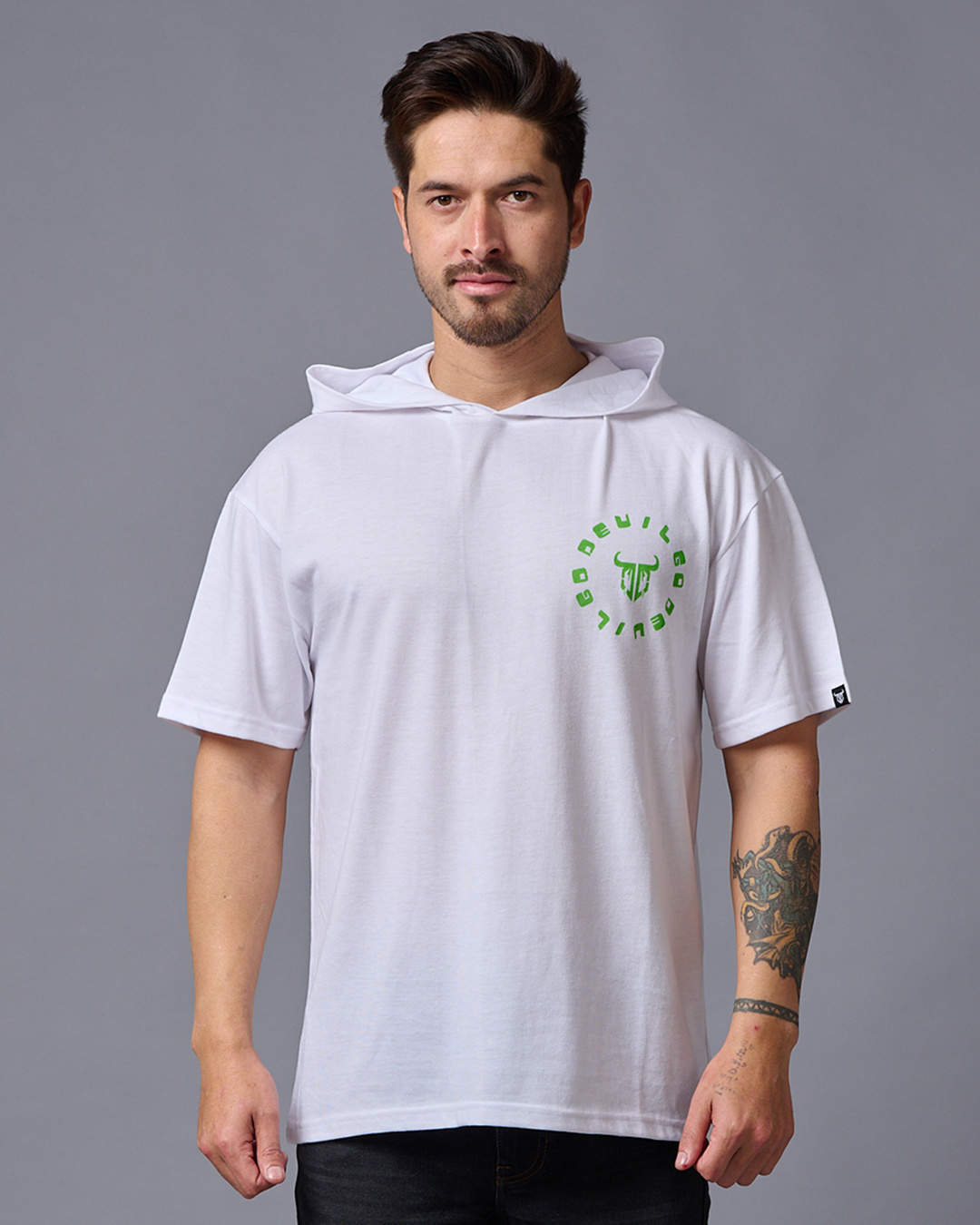 Shop Men's White Typography T-shirt-Back