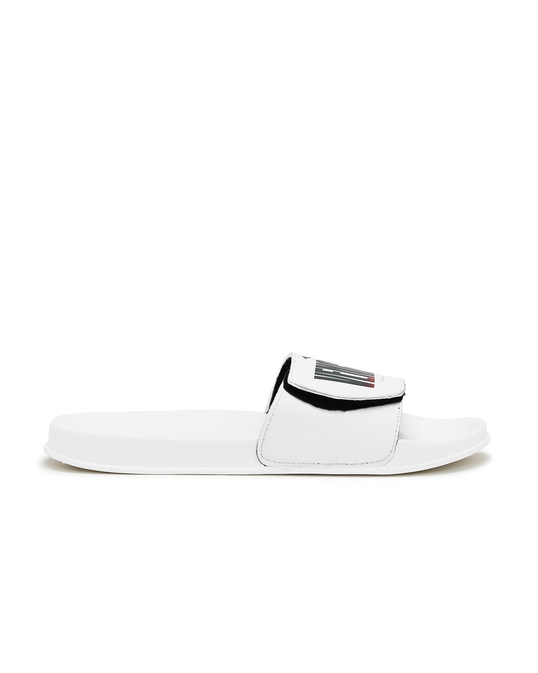 Shop Men's White Vengeance Printed Velcro Sliders-Back
