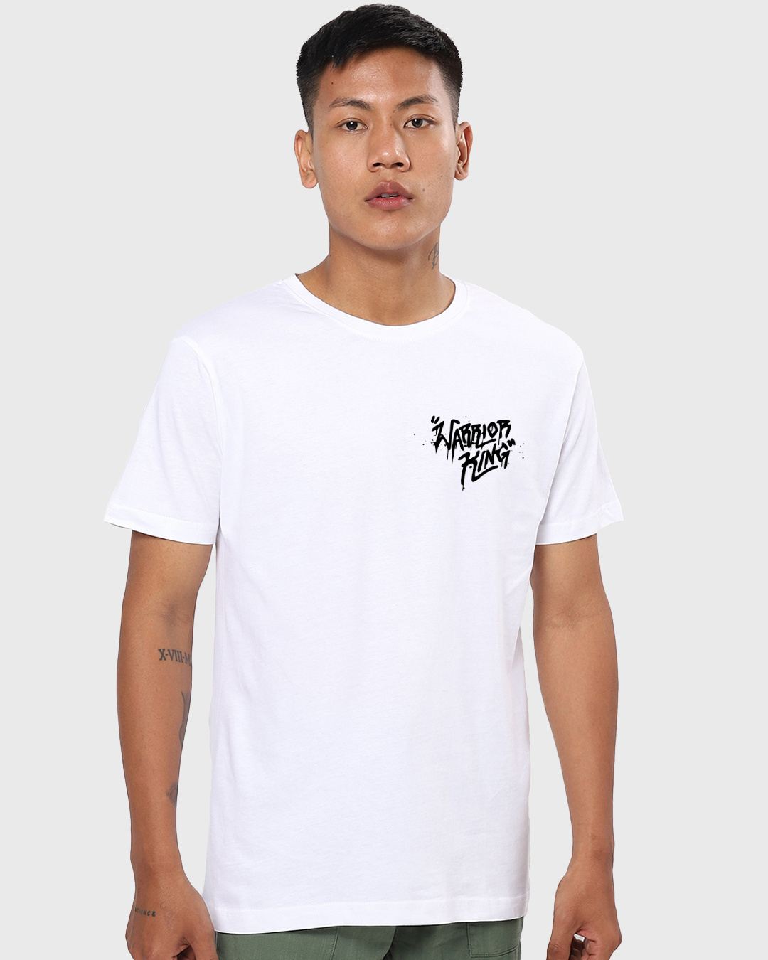 Shop Men's White Warrior King Graphic Printed T-shirt-Back
