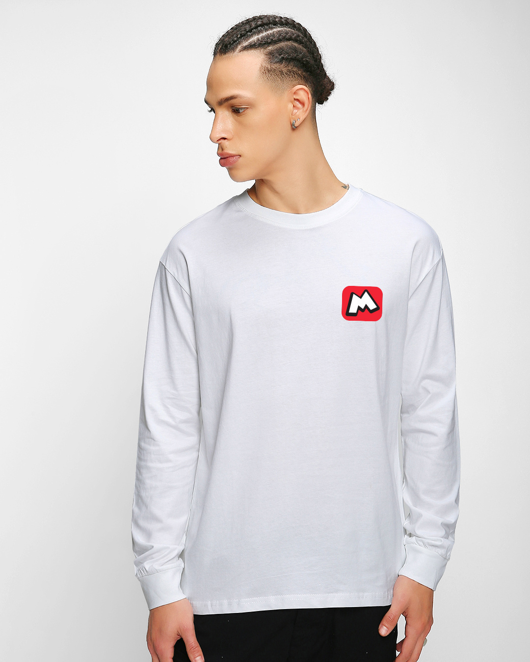 Shop Men's White Who Me Graphic Printed Oversized T-shirt-Back