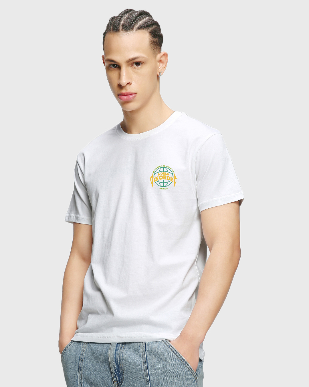 Buy Men's White World Disorder Graphic Printed T-shirt Online at Bewakoof