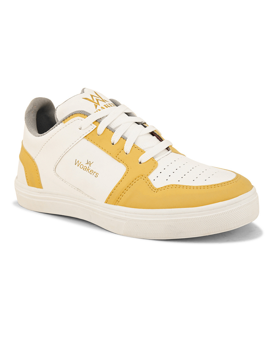 Shop Men's White & Yellow Color Block Sneakers-Back