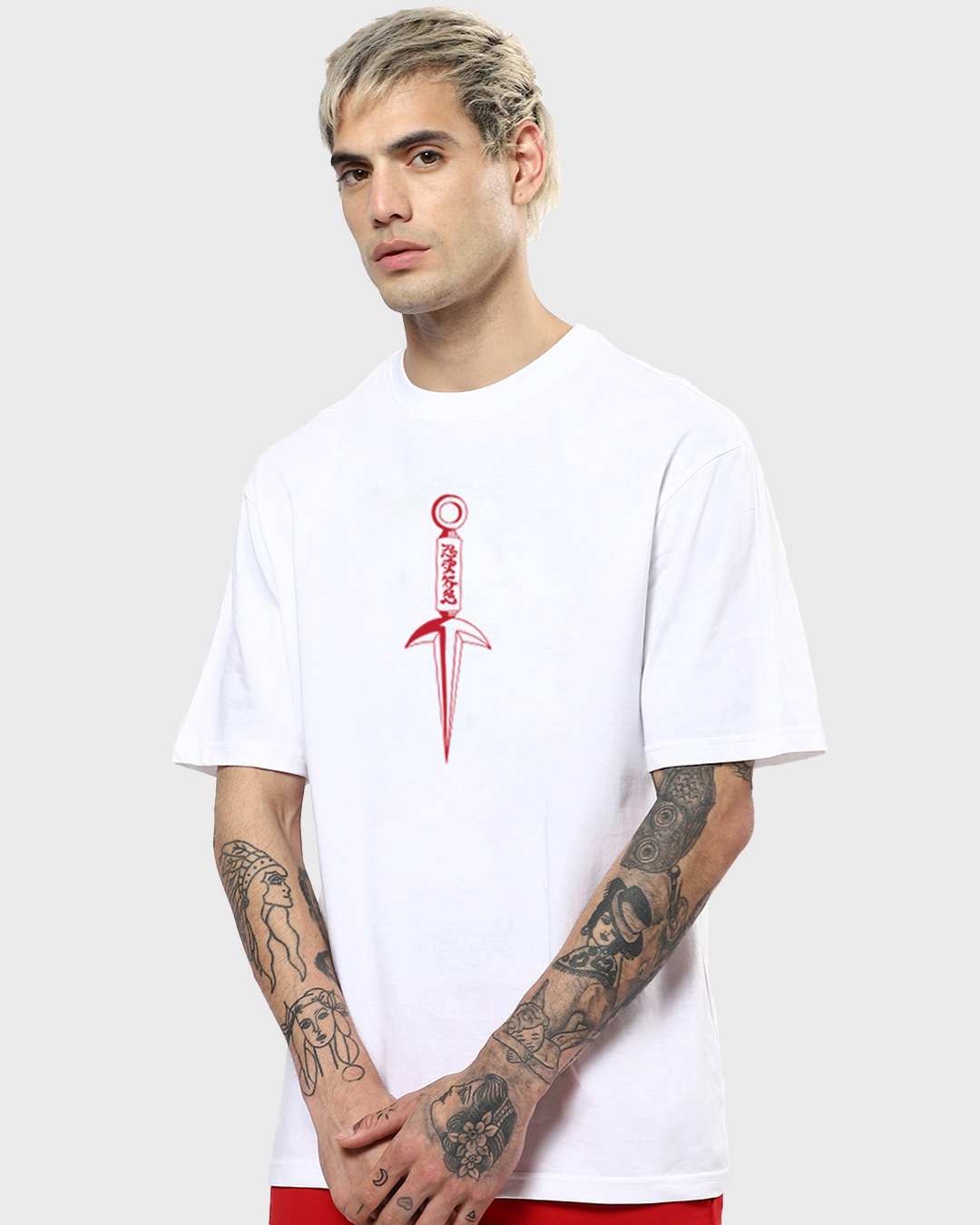 Shop Men's White Yellow Flash (Naruto) Graphic Printed Oversized T-shirt-Back