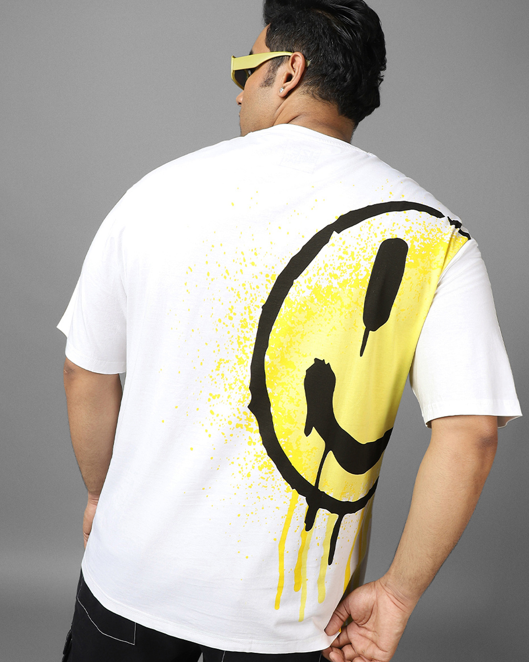 Printed Oversized Minimal Graphic White T-Shirt