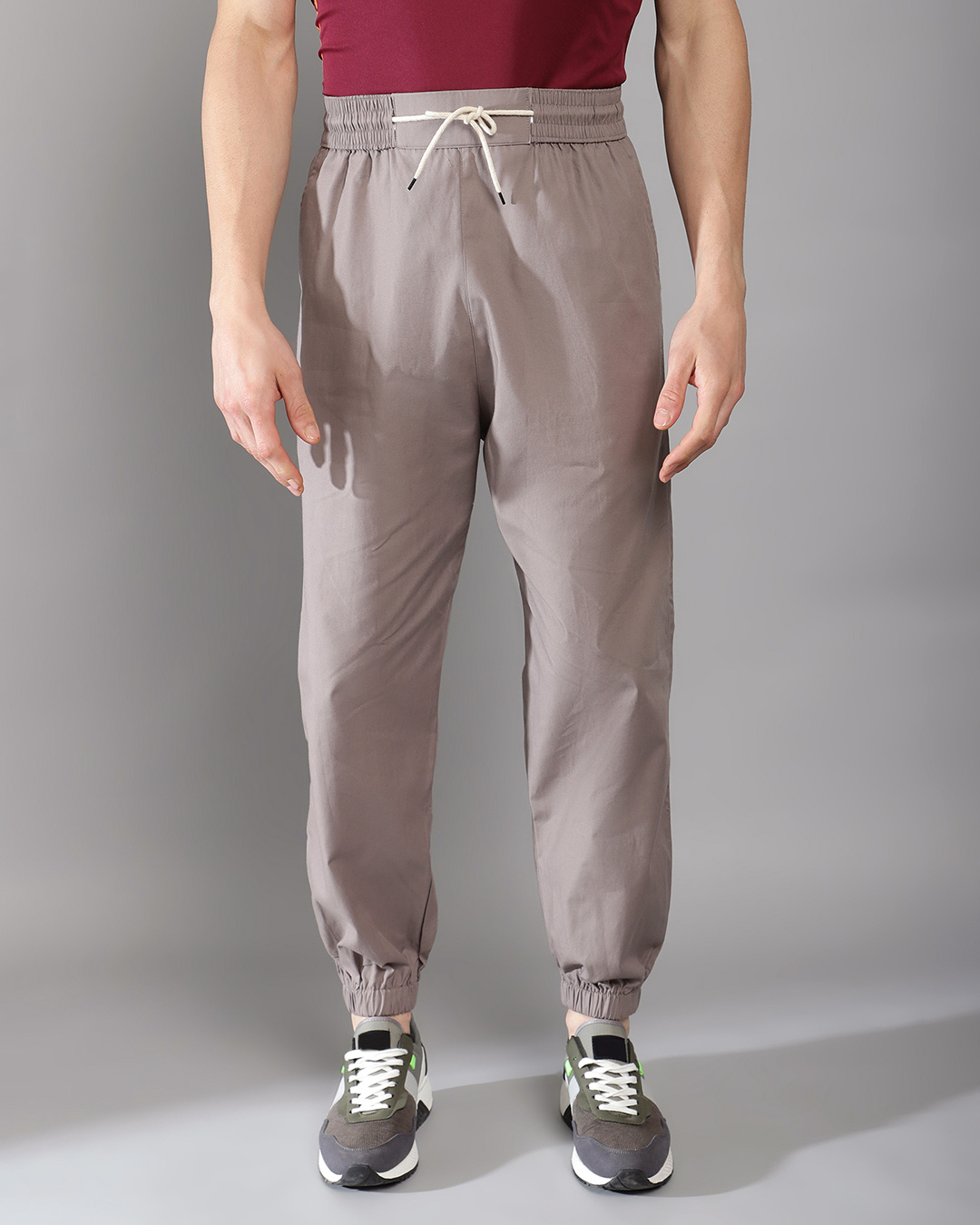 Shop Men's Wind Grey Loose Comfort Fit Jogger Pants-Back