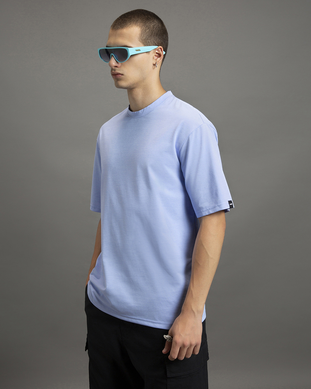 Shop Men's Blue Oversized T-shirt-Back