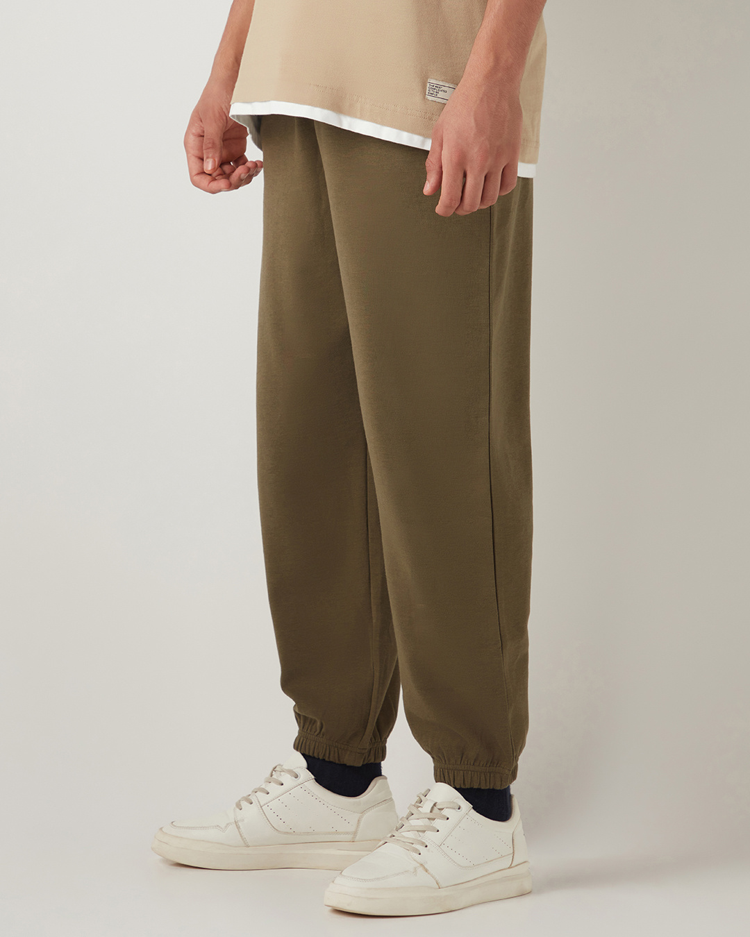 Shop Men's Winter Moss Green Oversized Joggers-Back