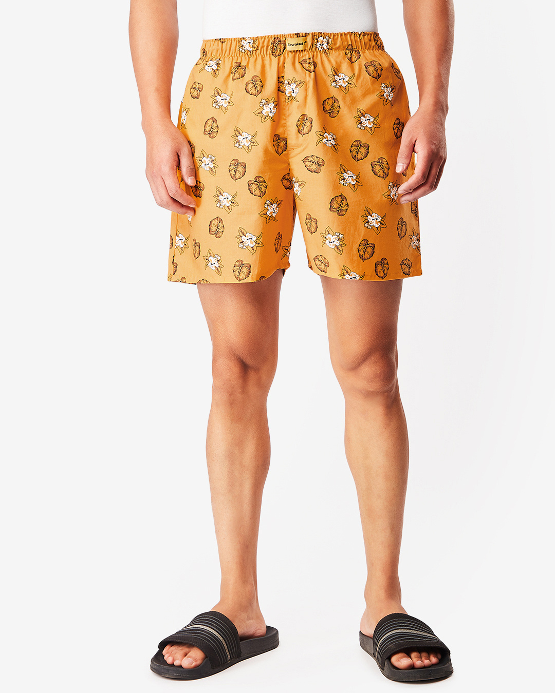 Shop Men's Yellow All Over Printed Boxers-Back