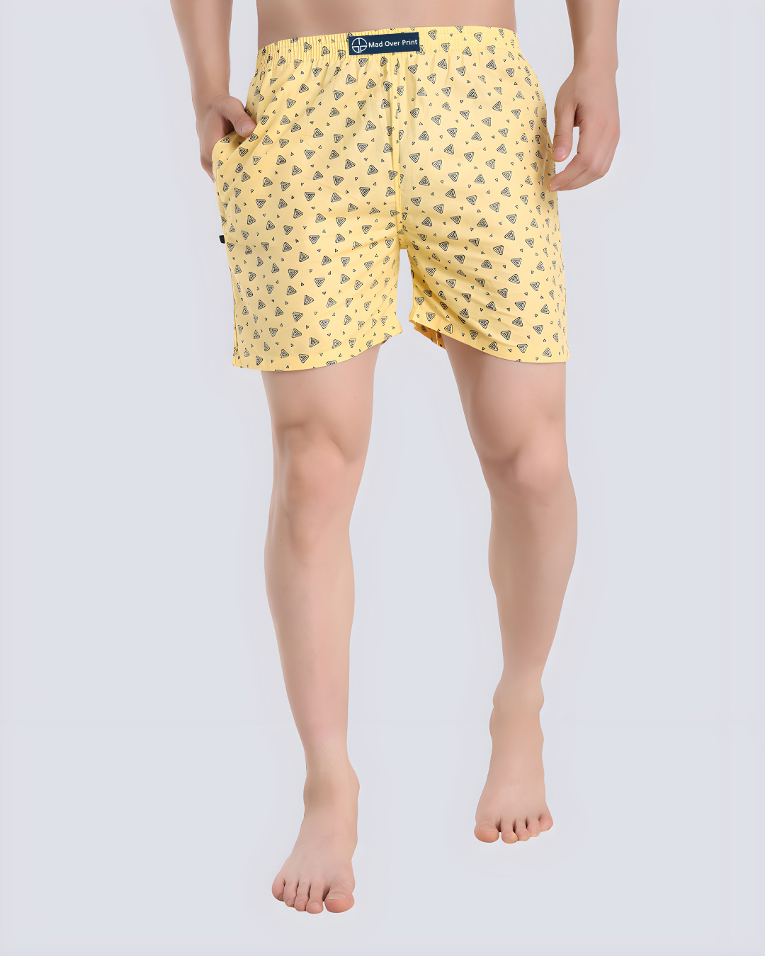 Buy Men's Yellow All Over Printed Cotton Boxers Online in India at Bewakoof
