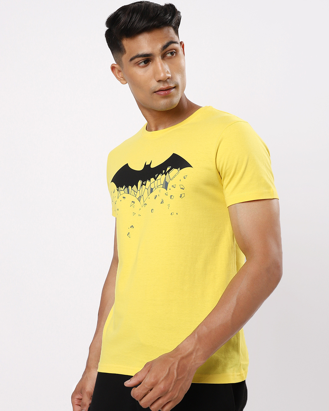Shop Men's Yellow Batman T-shirt-Back