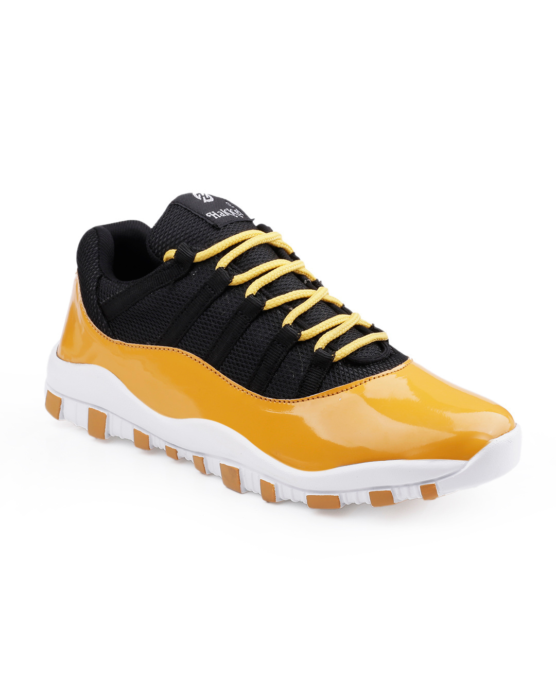 Shop Men's Yellow & Black Color Block Sneakers-Back