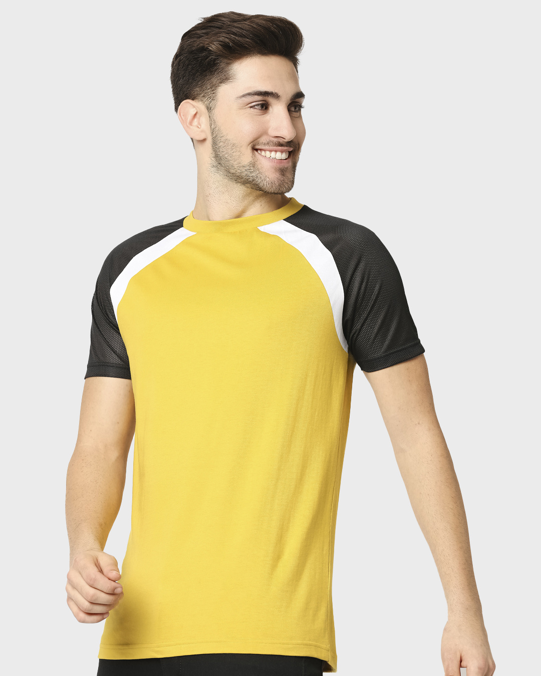 Buy Men's Yellow & Black Raglan Tshirt Online at Bewakoof
