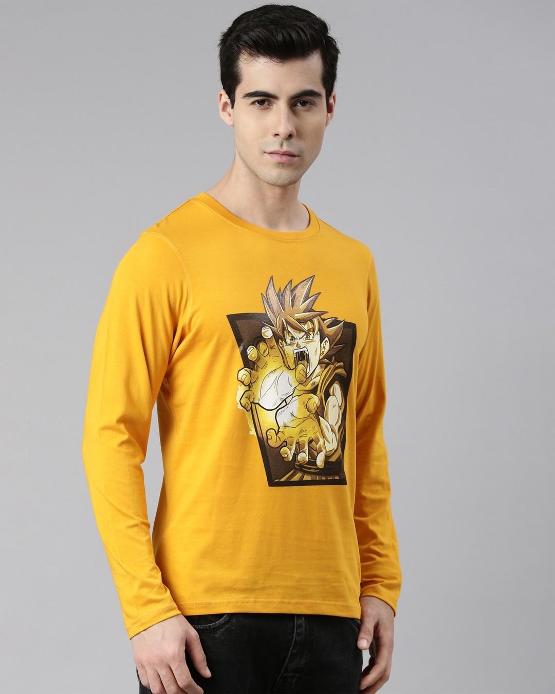 Shop Men's Yellow Dragon Ball Z - Power Through Graphic Printed T-shirt-Back