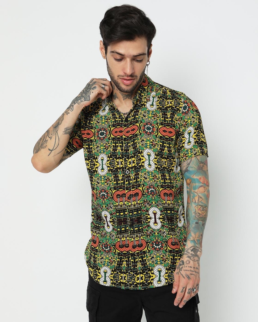 Buy Men's Yellow Ethnic Motif Printed Shirt Online at Bewakoof