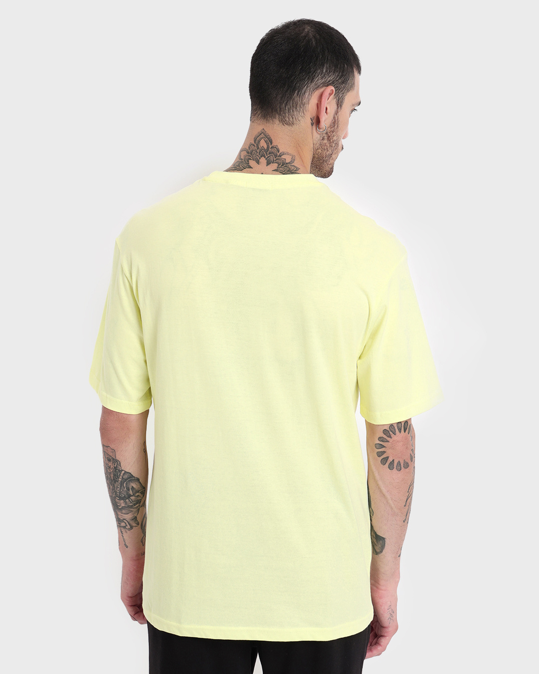 Shop Men's Yellow Genjutsu Graphic Printed Relaxed Fit T-shirt-Back