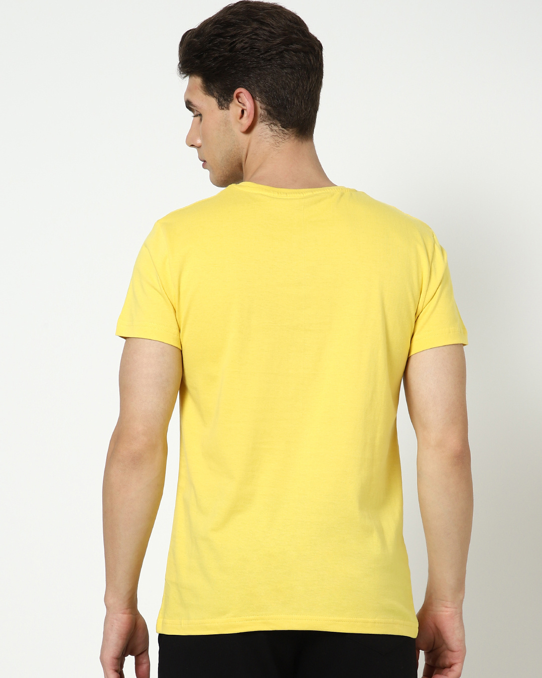 Shop Men's Yellow Guess What Graphic Printed T-shirt-Back