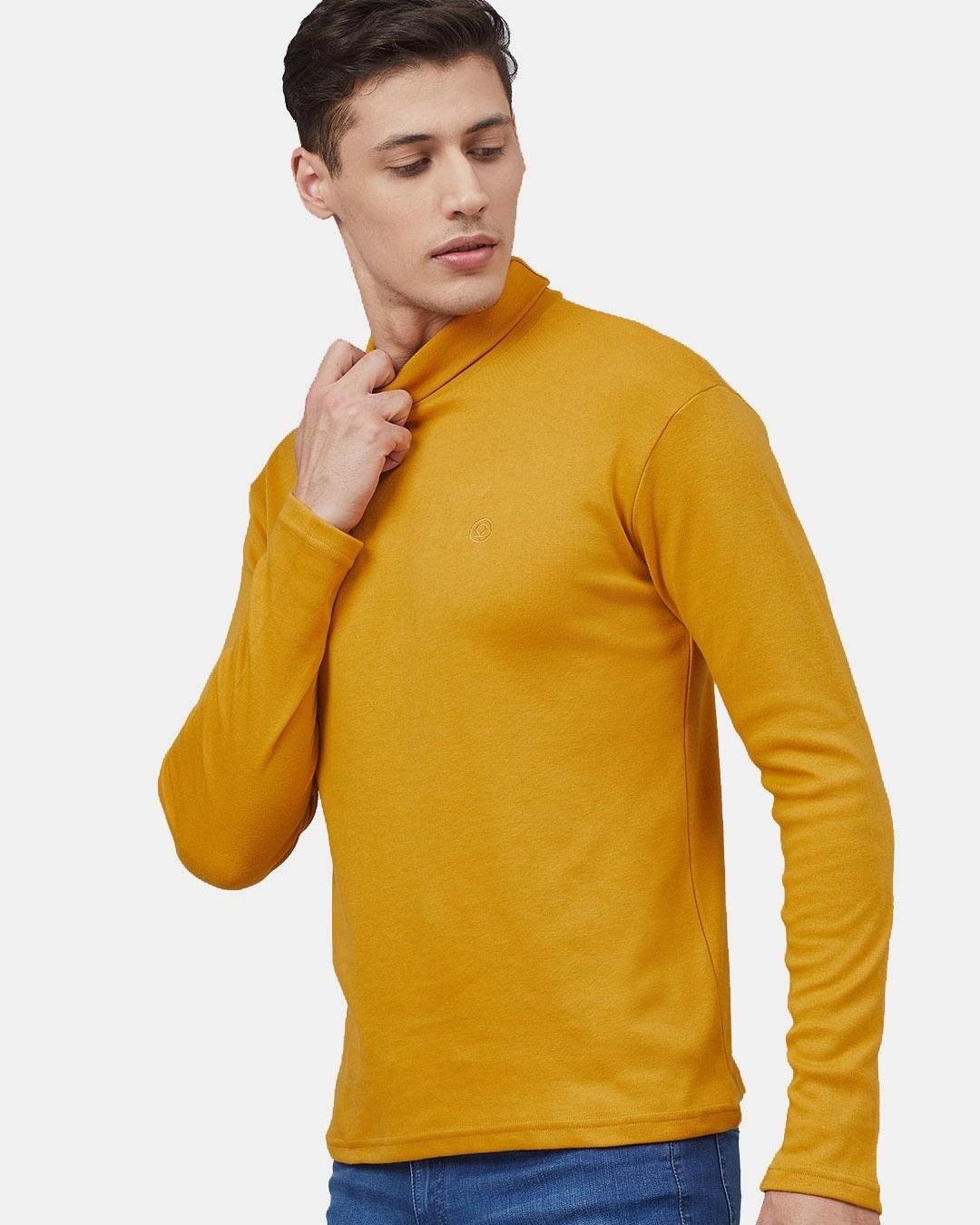 Shop Men's Yellow Slim Fit T-shirt-Back