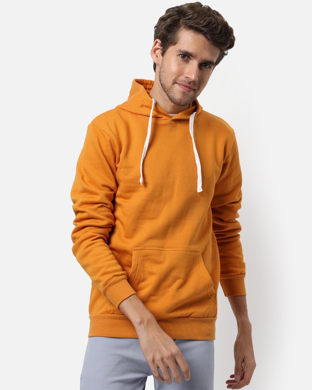 Buy Men's Yellow Hooded Sweatshirt Online at Bewakoof