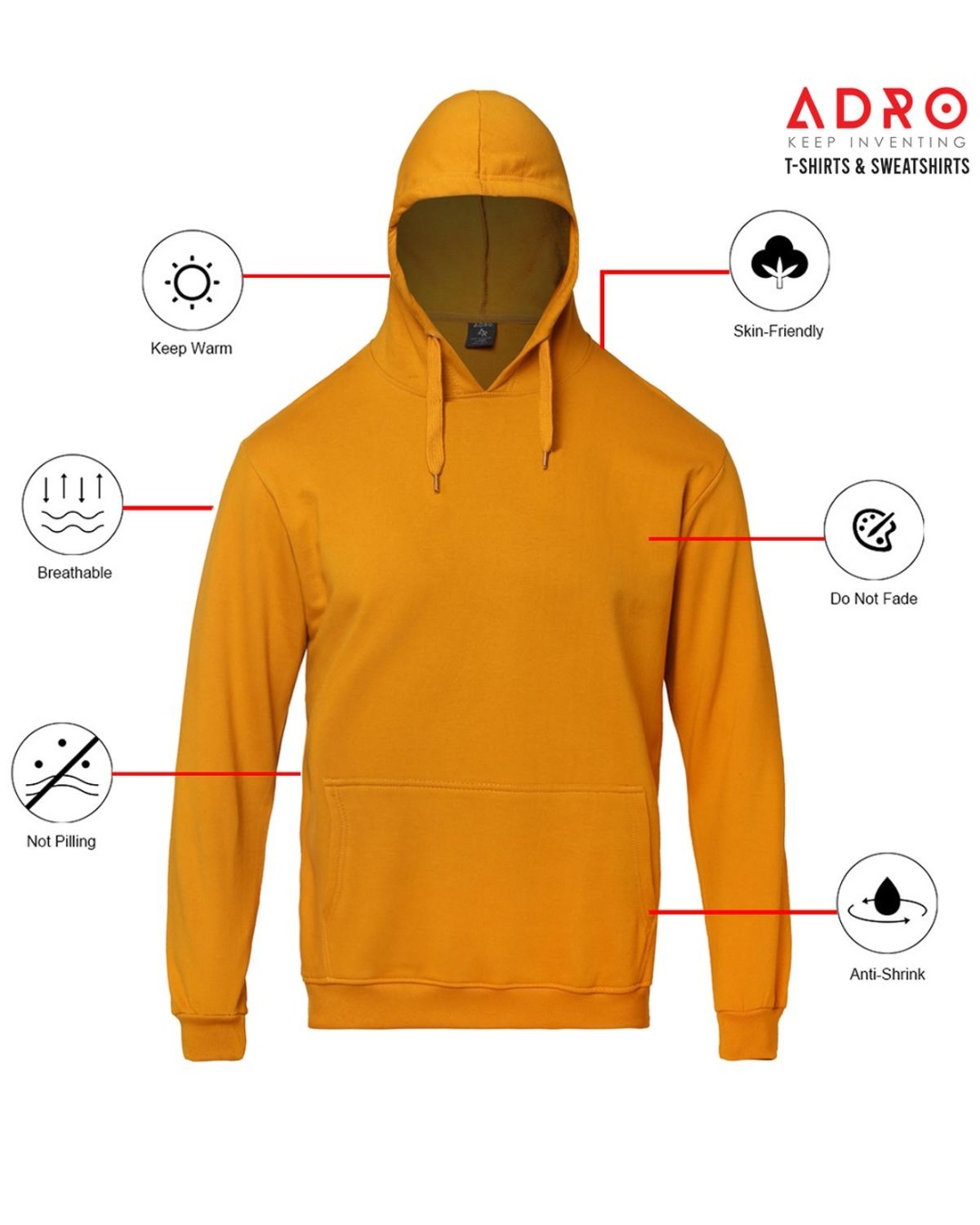 Buy Men's Yellow Hoodie Online at Bewakoof