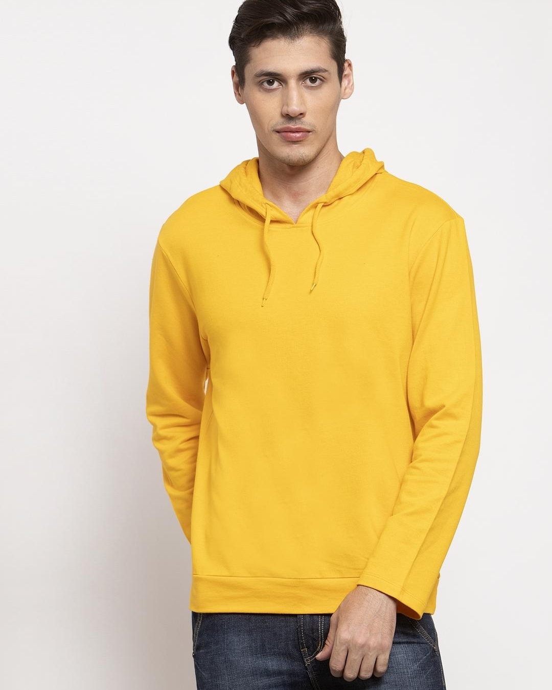 Buy Mens Yellow Hoodie Online At Bewakoof 