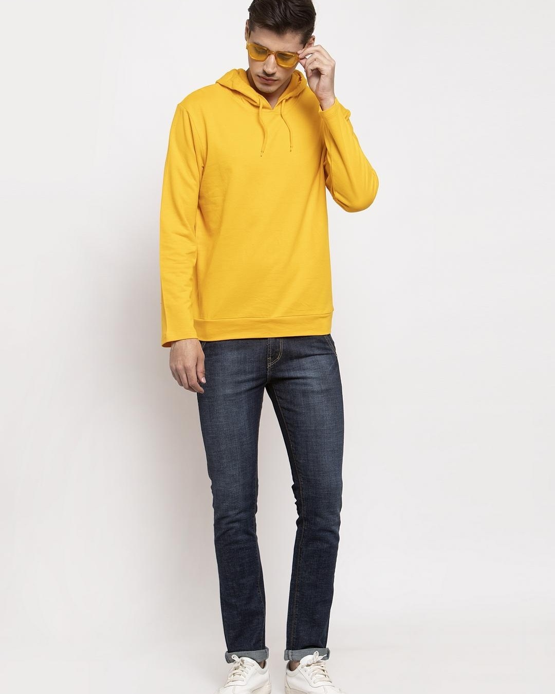 Buy Men's Yellow Hoodie Online at Bewakoof