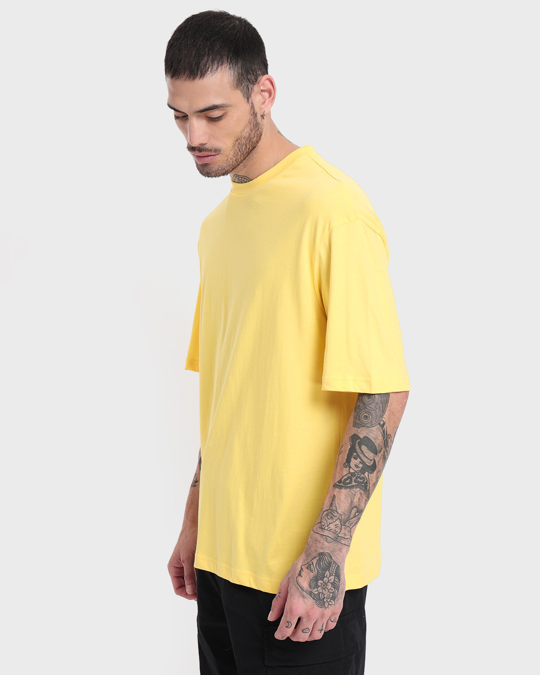 Shop Men's Yellow Lemon Drop Oversized T-shirt-Back