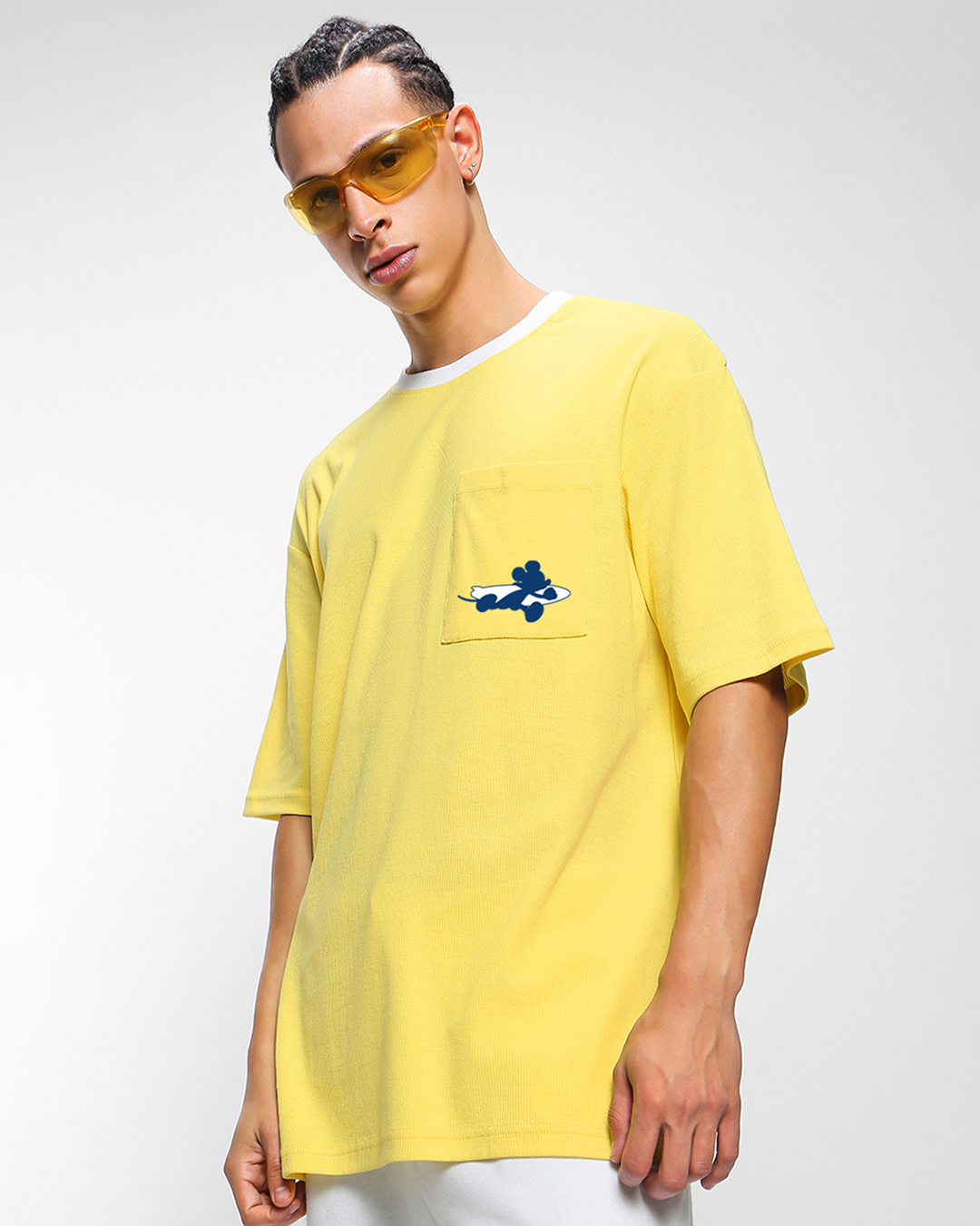 Shop Men's Yellow Local Legend Graphic Printed Oversized T-shirt-Back