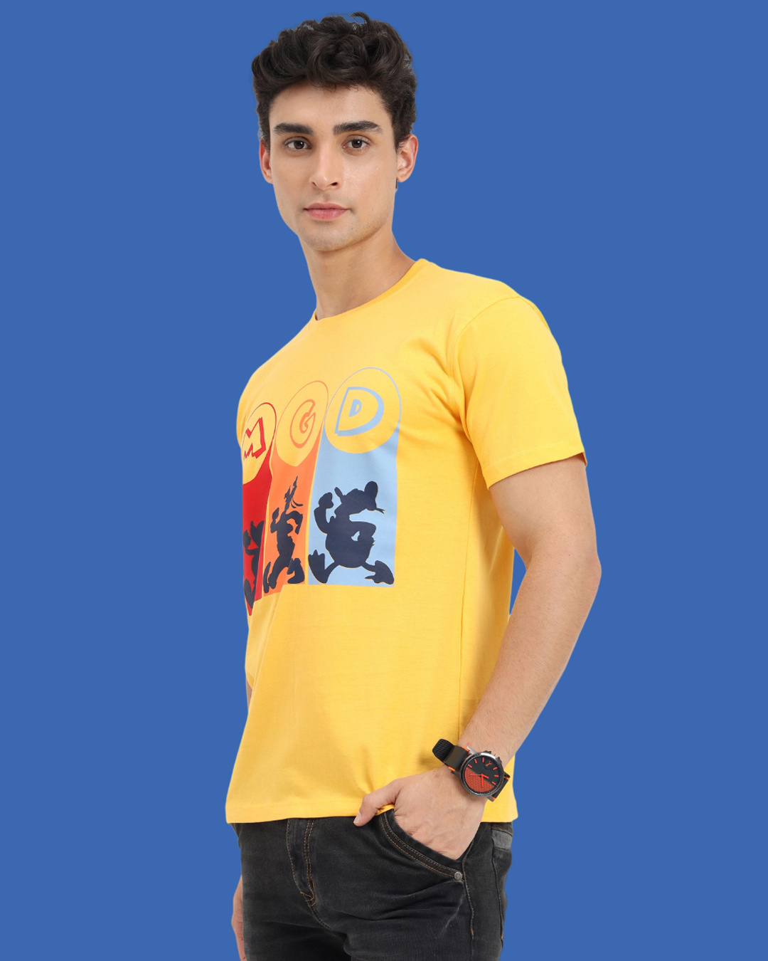Shop Men's Yellow MGD Printed T-shirt-Back