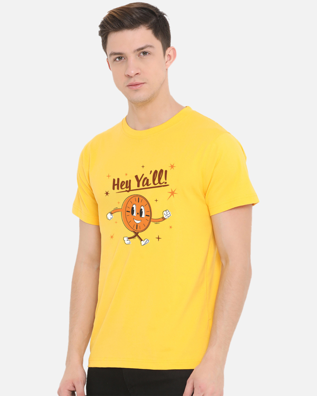 Shop Men's Yellow Miss Minutes Graphic Printed T-shirt-Back