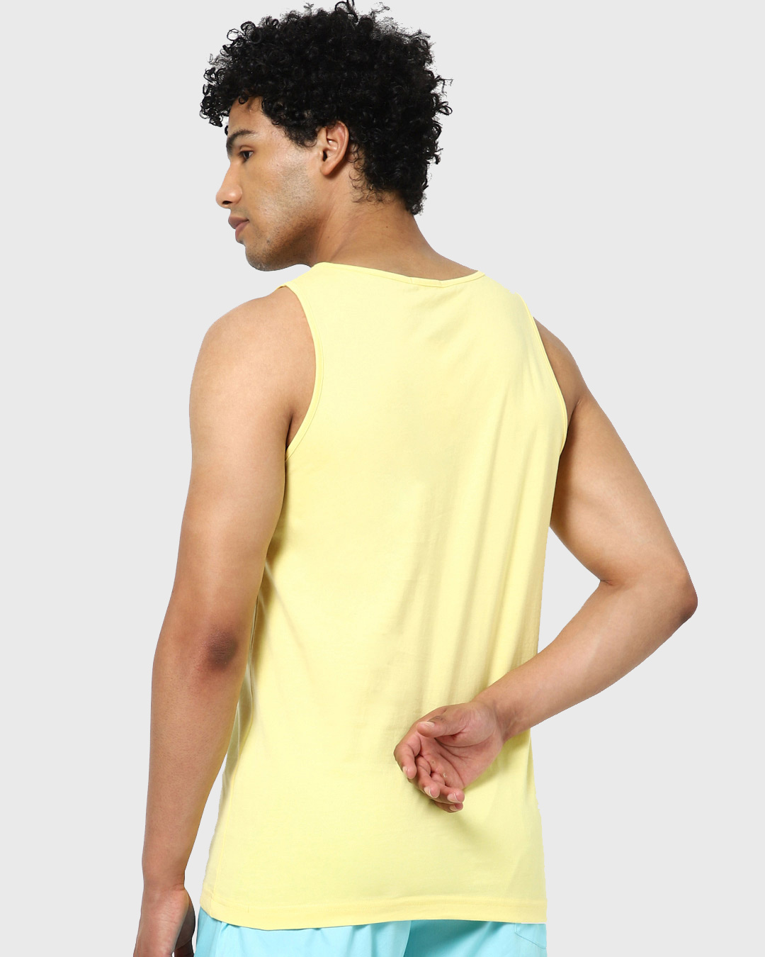 Shop Men's Yellow Never Give Up Typography Vest-Back