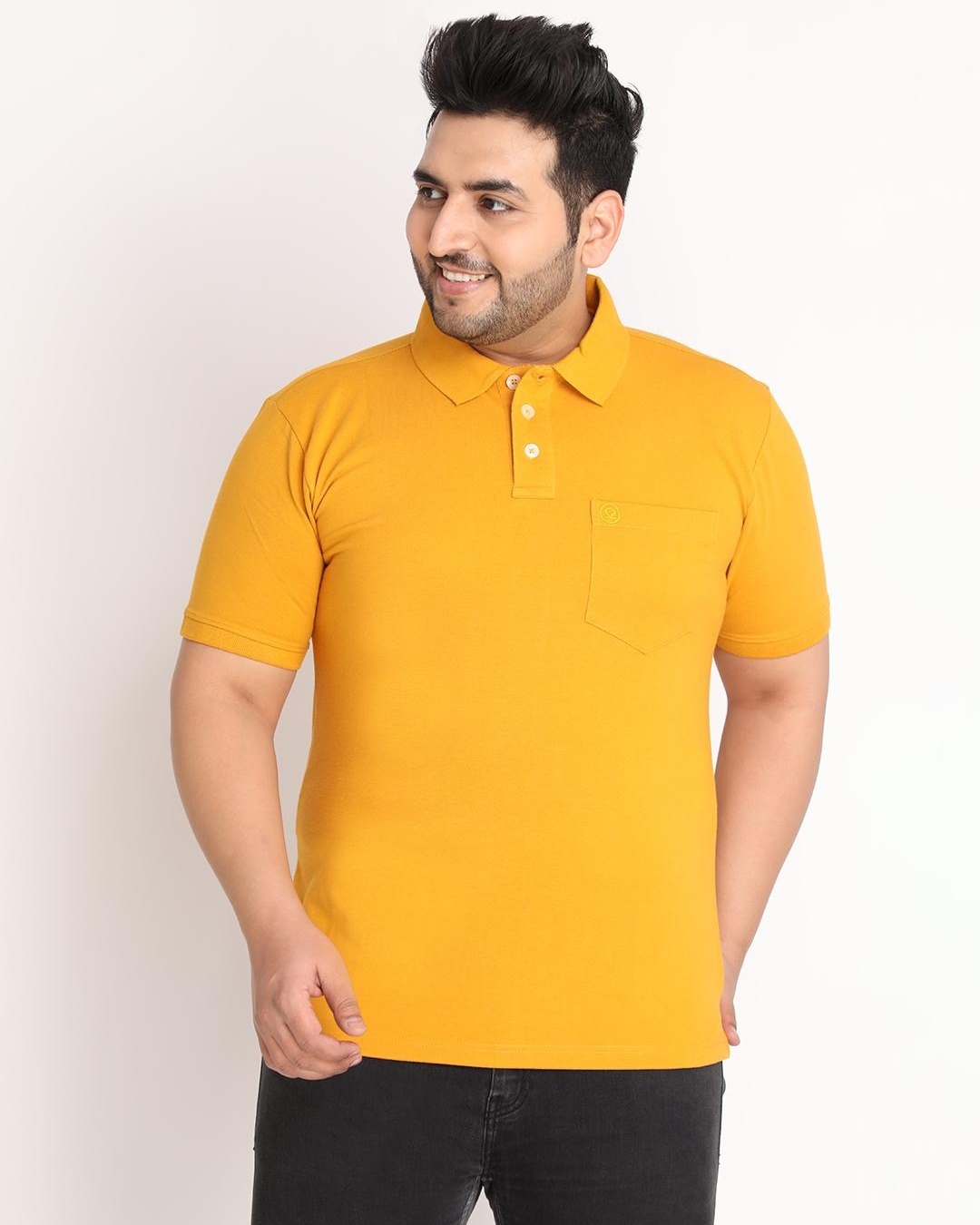 Buy Men's Yellow Plus Size Polo Tshirt Online at Bewakoof