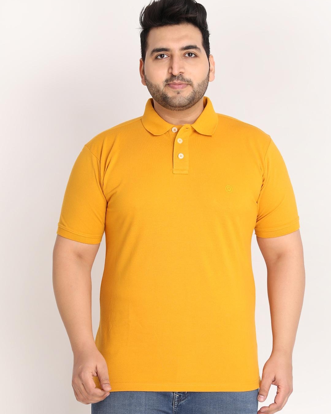 Buy Men's Yellow Plus Size Polo Tshirt Online at Bewakoof