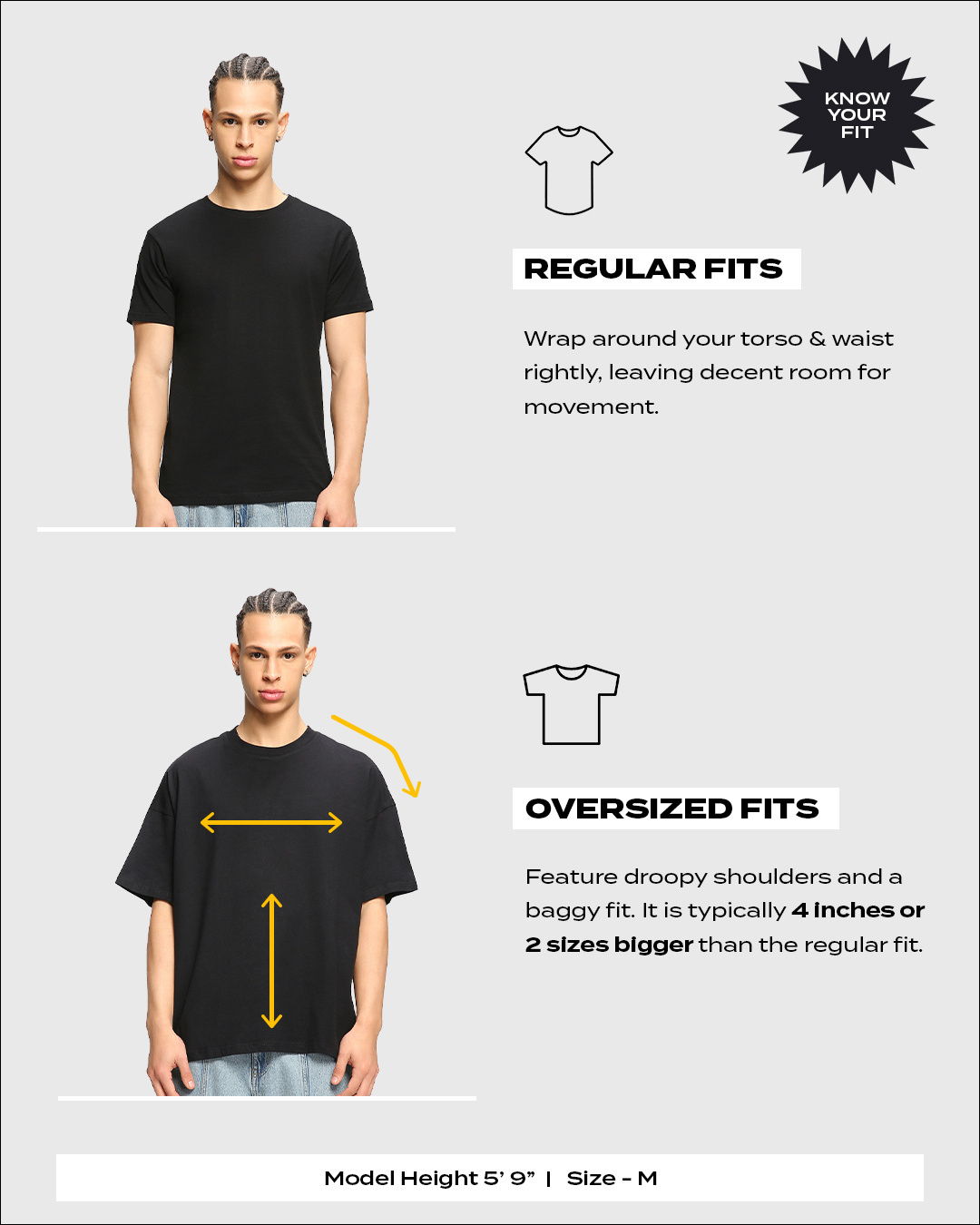 Shop Men's Yellow Oversized T-shirt-Back